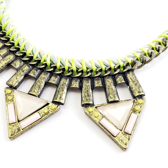 BaubleBar Edgy Statement Necklace Lime Green Pop - Picture 4 of 8